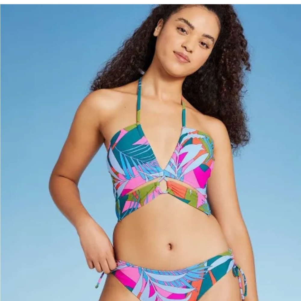 Tri color bikini top